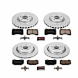 4-Wheel Set Power Stop&reg; K6529 Front and Rear Z23 Daily Carbon-Fiber Ceramic Brake Pad and Drilled & Slotted Rotor Kit