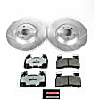 K6534-26 Front Brake Disc and Pad Kit, Cross-drilled and Slotted 5 Lugs 344.8 mm Carbon Fiber Ceramic Z26 Street Warrior Carbon-Fiber Ceramic Series