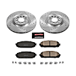 2014 Jeep Cherokee - Front Brake Disc and Pad Kit, Silver zinc-plated, Cross-drilled and Slotted, 5 Lugs, 330 mm, Carbon Fiber Ceramic, 2 Piston Front Calipers, 2.4L 4Cyl, Z23 Evolution Sport Series