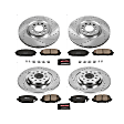 4-Wheel Set Power Stop&reg; K6541 Front and Rear Z23 Daily Carbon-Fiber Ceramic Brake Pad and Drilled & Slotted Rotor Kit