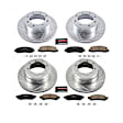 4-Wheel Set Power Stop&reg; K6546 Front and Rear Z23 Daily Carbon-Fiber Ceramic Brake Pad and Drilled & Slotted Rotor Kit