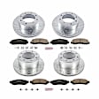 4-Wheel Set Power Stop&reg; K6547 Front and Rear Z23 Daily Carbon-Fiber Ceramic Brake Pad and Drilled & Slotted Rotor Kit