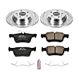 K6559 Rear Brake Disc and Pad Kit, Silver zinc-plated, Cross-drilled and Slotted, 5 Lugs, 302 mm, Carbon Fiber Ceramic, Z23 Evolution Sport Series