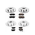 4-Wheel Set Power Stop&reg; K655 Front and Rear Z23 Daily Carbon-Fiber Ceramic Brake Pad and Drilled & Slotted Rotor Kit