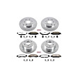 4-Wheel Set Power Stop&reg; K6560-36 Front and Rear Z36 Truck Carbon-Fiber Ceramic Brake Pad and Drilled & Slotted Rotor Kit