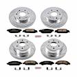 4-Wheel Set Power Stop&reg; K6560 Front and Rear Z23 Daily Carbon-Fiber Ceramic Brake Pad and Drilled & Slotted Rotor Kit