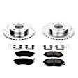 K656 Front Brake Disc and Pad Kit, Silver zinc-plated, Cross-drilled and Slotted, 4 Lugs, 257 mm, Carbon Fiber Ceramic, Z23 Evolution Sport Series