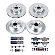 4-Wheel Set Power Stop&reg; K6602 Front and Rear Z23 Daily Carbon-Fiber Ceramic Brake Pad and Drilled & Slotted Rotor Kit