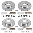4-Wheel Set Power Stop&reg; K662-26 Front and Rear Z26 Muscle Carbon-Fiber Ceramic Brake Pad and Drilled & Slotted Rotor Kit