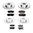 4-Wheel Set Power Stop&reg; K662 Front and Rear Z23 Daily Carbon-Fiber Ceramic Brake Pad and Drilled & Slotted Rotor Kit