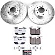 K6653-26 Front Brake Disc and Pad Kit, Silver zinc-plated, Cross-drilled and Slotted, 5 Lugs, 339.9 mm, Carbon Fiber Ceramic, Z26 Street Warrior Carbon-Fiber Ceramic Series