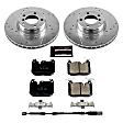 K6653 Front Brake Disc and Pad Kit, Silver zinc-plated, Cross-drilled and Slotted, 5 Lugs, 339.9 mm, Carbon Fiber Ceramic, Z23 Evolution Sport Series