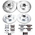 2019 BMW 440i - Front and Rear Brake Disc and Pad Kit, Cross-drilled and Slotted, 5 Lugs, 330 mm, Carbon Fiber Ceramic, With 1-piston Front calipers - full-cast design rotors (replaces OE riveted 2-piece), 3.0L 6Cyl, Z26 Street Warrior Carbon-Fiber Cerami