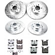 4-Wheel Set Power Stop&reg; K6655-26 Front and Rear Z26 Muscle Carbon-Fiber Ceramic Brake Pad and Drilled & Slotted Rotor Kit