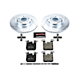 K6657 Rear Brake Disc and Pad Kit, Silver zinc-plated, Cross-drilled and Slotted, 5 Lugs, 345 mm, Carbon Fiber Ceramic, Z23 Evolution Sport Series