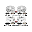 4-Wheel Set Power Stop&reg; K6666 Front and Rear Z23 Daily Carbon-Fiber Ceramic Brake Pad and Drilled & Slotted Rotor Kit