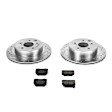 K666 Rear Brake Disc and Pad Kit, Silver zinc-plated, Cross-drilled and Slotted, 5 Lugs, 297 mm, Carbon Fiber Ceramic, Z23 Evolution Sport Series