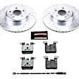 2019 BMW 440i - Rear Brake Disc and Pad Kit, Silver zinc-plated, Cross-drilled and Slotted, 5 Lugs, 344.9 mm, Carbon Fiber Ceramic, With 4-piston Front calipers - full-cast design rotors (replaces OE riveted 2-piece), 3.0L 6Cyl