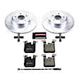 K6672 Rear Brake Disc and Pad Kit, Silver zinc-plated, Cross-drilled and Slotted, 5 Lugs, 344.9 mm, Carbon Fiber Ceramic, Z23 Evolution Sport Series