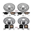 4-Wheel Set Power Stop&reg; K6700 Front and Rear Z23 Daily Carbon-Fiber Ceramic Brake Pad and Drilled & Slotted Rotor Kit