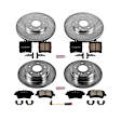 4-Wheel Set Power Stop&reg; K6703 Front and Rear Z23 Daily Carbon-Fiber Ceramic Brake Pad and Drilled & Slotted Rotor Kit