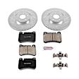 K6713 Front Brake Disc and Pad Kit, Silver zinc-plated, Cross-drilled and Slotted, 5 Lugs, 330 mm, Carbon Fiber Ceramic, Z23 Evolution Sport Series