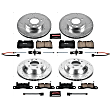 4-Wheel Set Power Stop&reg; K6724 Front and Rear Z23 Daily Carbon-Fiber Ceramic Brake Pad and Drilled & Slotted Rotor Kit