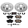 2012 Mini Cooper - Front Brake Disc and Pad Kit, Silver zinc-plated, Cross-drilled and Slotted, 4 Lugs, 294 mm, Carbon Fiber Ceramic, 1.6L 4Cyl, Z23 Evolution Sport Series