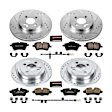 4-Wheel Set Power Stop&reg; K6742 Front and Rear Z23 Daily Carbon-Fiber Ceramic Brake Pad and Drilled & Slotted Rotor Kit