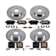4-Wheel Set Power Stop&reg; K6745 Front and Rear Z23 Daily Carbon-Fiber Ceramic Brake Pad and Drilled & Slotted Rotor Kit
