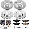 4-Wheel Set Power Stop&reg; K6756 Front and Rear Z23 Daily Carbon-Fiber Ceramic Brake Pad and Drilled & Slotted Rotor Kit