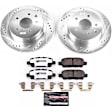 K6761-26 Rear Brake Disc and Pad Kit, Silver zinc-plated, Cross-drilled and Slotted, 5 Lugs, 291.9 mm, Carbon Fiber Ceramic, Z26 Street Warrior Carbon-Fiber Ceramic Series