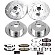 4-Wheel Set Power Stop&reg; K6762-26 Front and Rear Z26 Muscle Carbon-Fiber Ceramic Brake Pad and Drilled & Slotted Rotor Kit