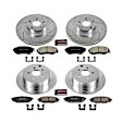 4-Wheel Set Power Stop&reg; K6762 Front and Rear Z23 Daily Carbon-Fiber Ceramic Brake Pad and Drilled & Slotted Rotor Kit