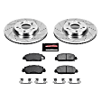K6777 Front Brake Disc and Pad Kit, Cross-drilled and Slotted 5 Lugs 293 mm Carbon Fiber Ceramic Z23 Evolution Sport Series