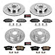 4-Wheel Set Power Stop&reg; K6778 Front and Rear Z23 Daily Carbon-Fiber Ceramic Brake Pad and Drilled & Slotted Rotor Kit