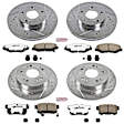 4-Wheel Set Power Stop&reg; K6781-26 Front and Rear Z26 Muscle Carbon-Fiber Ceramic Brake Pad and Drilled & Slotted Rotor Kit