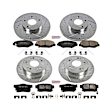 4-Wheel Set Power Stop&reg; K6781 Front and Rear Z23 Daily Carbon-Fiber Ceramic Brake Pad and Drilled & Slotted Rotor Kit