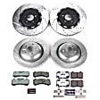 2017 Dodge Challenger - Front and Rear Brake Disc and Pad Kit, Silver zinc-plated, Cross-drilled and Slotted, 5 Lugs, 350 mm, Carbon Fiber Ceramic, OE design 2-piece front rotors, Z26 Street Warrior Carbon-Fiber Ceramic Series