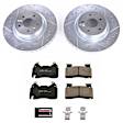 K6798 Front Brake Disc and Pad Kit, Silver zinc-plated, Cross-drilled and Slotted, 5 Lugs, 355 mm, Carbon Fiber Ceramic, Z23 Evolution Sport Series