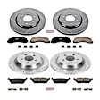 4-Wheel Set Power Stop&reg; K6803 Front and Rear Z23 Daily Carbon-Fiber Ceramic Brake Pad and Drilled & Slotted Rotor Kit