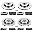 4-Wheel Set Power Stop&reg; K6805-26 Front and Rear Z26 Muscle Carbon-Fiber Ceramic Brake Pad and Drilled & Slotted Rotor Kit