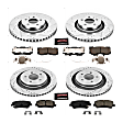4-Wheel Set Power Stop&reg; K6805 Front and Rear Z23 Daily Carbon-Fiber Ceramic Brake Pad and Drilled & Slotted Rotor Kit