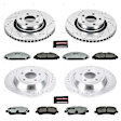 2020 Ford Mustang - Front and Rear Brake Disc and Pad Kit, Silver zinc-plated, Cross-drilled and Slotted, 5 Lugs, 319.9 mm, Carbon Fiber Ceramic, 2 Piston Front Calipers, 2.3L 4Cyl, Z26 Street Warrior Carbon-Fiber Ceramic Series