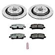 K6812-26 Rear Brake Disc and Pad Kit, Silver zinc-plated, Cross-drilled and Slotted, 5 Lugs, 329.95 mm, Carbon Fiber Ceramic, Z26 Street Warrior Carbon-Fiber Ceramic Series
