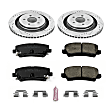 K6812 Rear Brake Disc and Pad Kit, Silver zinc-plated, Cross-drilled and Slotted, 5 Lugs, 329.95 mm, Carbon Fiber Ceramic, Z23 Evolution Sport Series