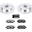 K6813-26 Rear Brake Disc and Pad Kit, Silver zinc-plated, Cross-drilled and Slotted, 5 Lugs, 320 mm, Carbon Fiber Ceramic, Z26 Street Warrior Carbon-Fiber Ceramic Series