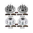 4-Wheel Set Power Stop&reg; K6820-36 Front and Rear Z36 Truck Carbon-Fiber Ceramic Brake Pad and Drilled & Slotted Rotor Kit