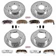 4-Wheel Set Power Stop&reg; K683-26 Front and Rear Z26 Muscle Carbon-Fiber Ceramic Brake Pad and Drilled & Slotted Rotor Kit