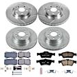 4-Wheel Set Power Stop&reg; K6834 Front and Rear Z23 Daily Carbon-Fiber Ceramic Brake Pad and Drilled & Slotted Rotor Kit